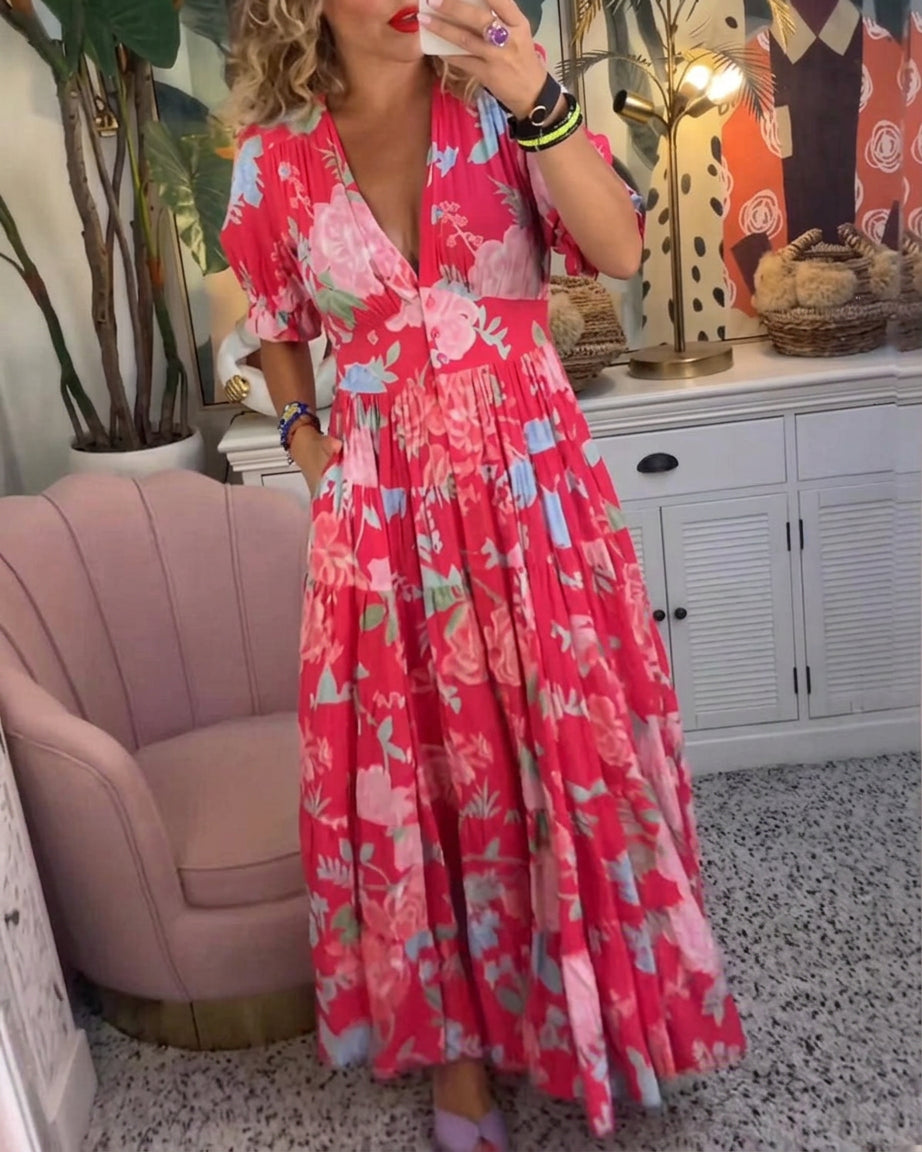 Salma | Blomstrete Maxi Kjole