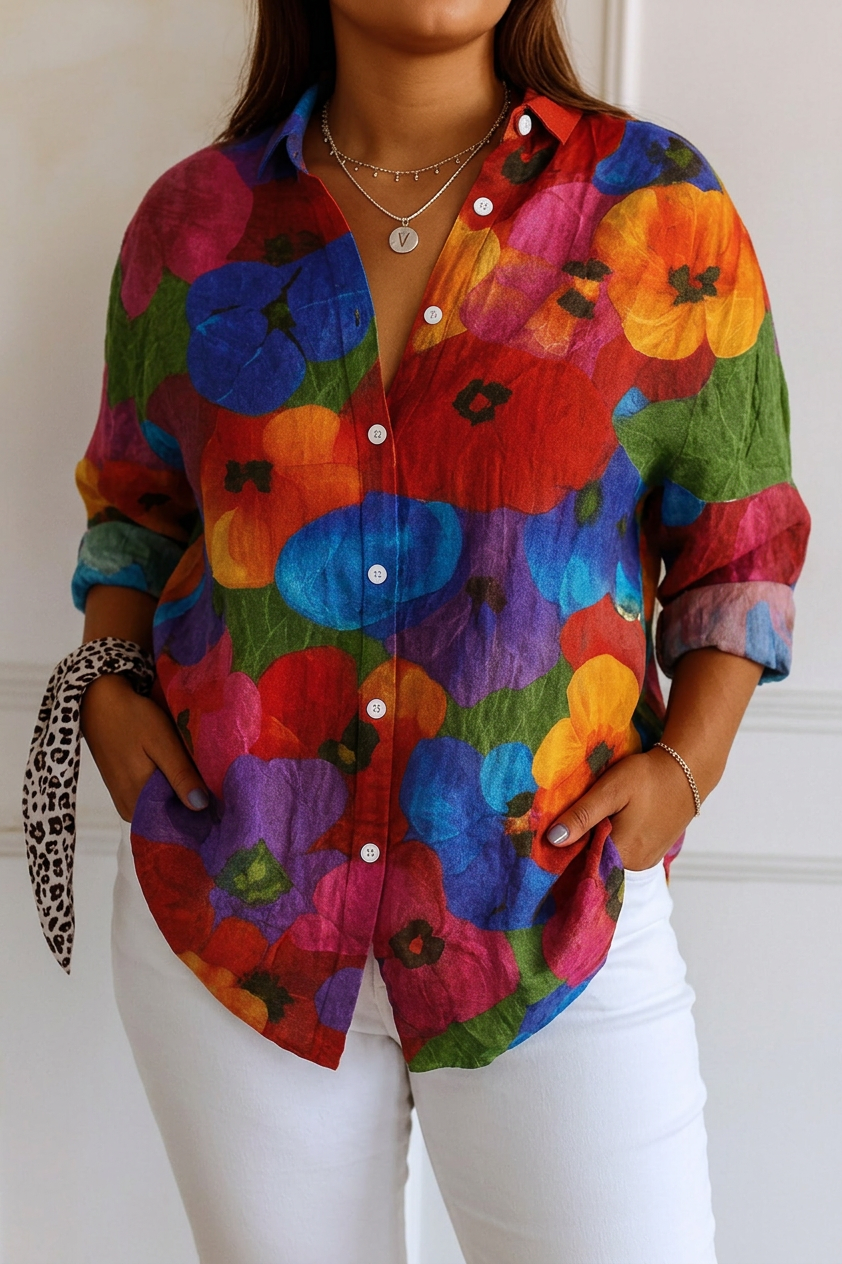 Arabella | Mønstret Bluse