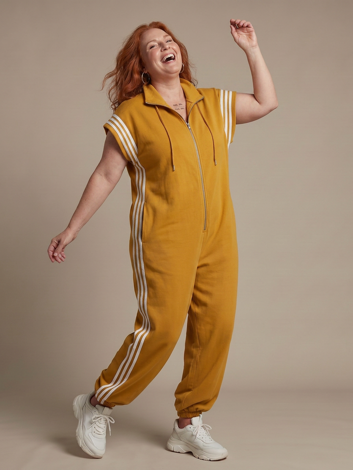 Winslow | Zip Front Stripe Panel Jumpsuit