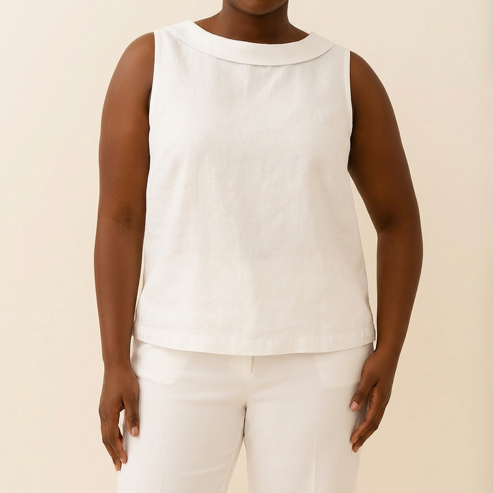 Genevieve | Ermeløs Roll Collar Top