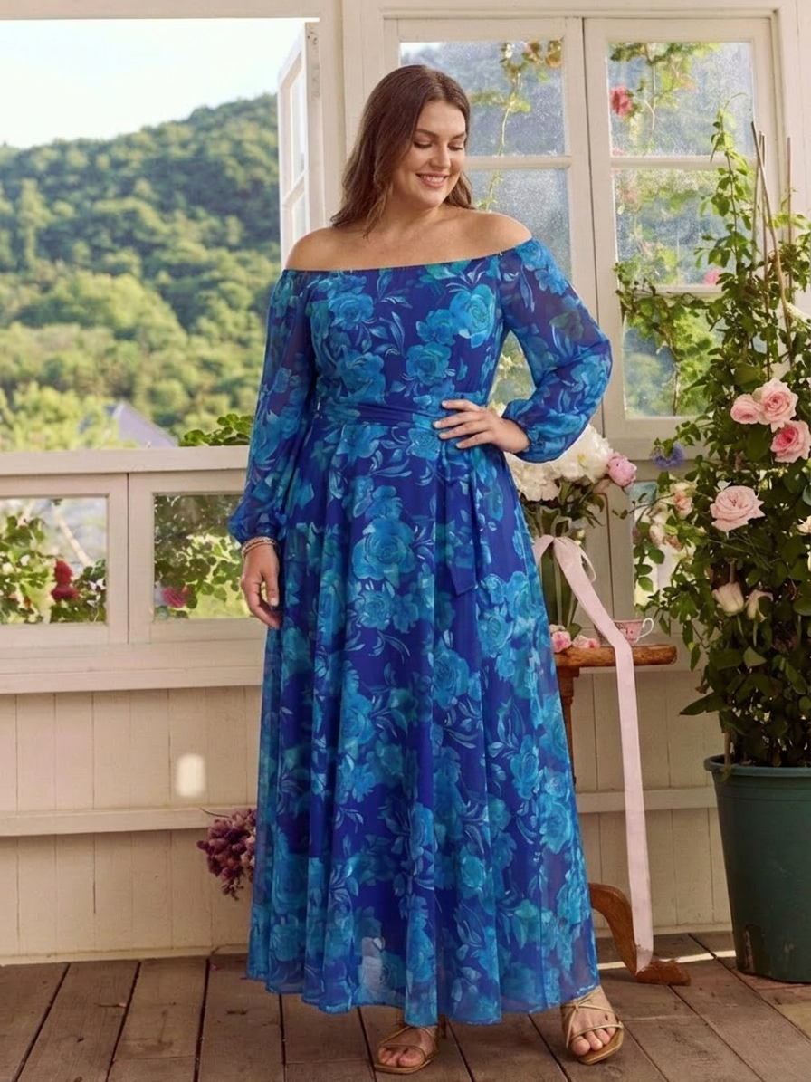 Beatrix | Off Shoulder Floral Maxi Dress
