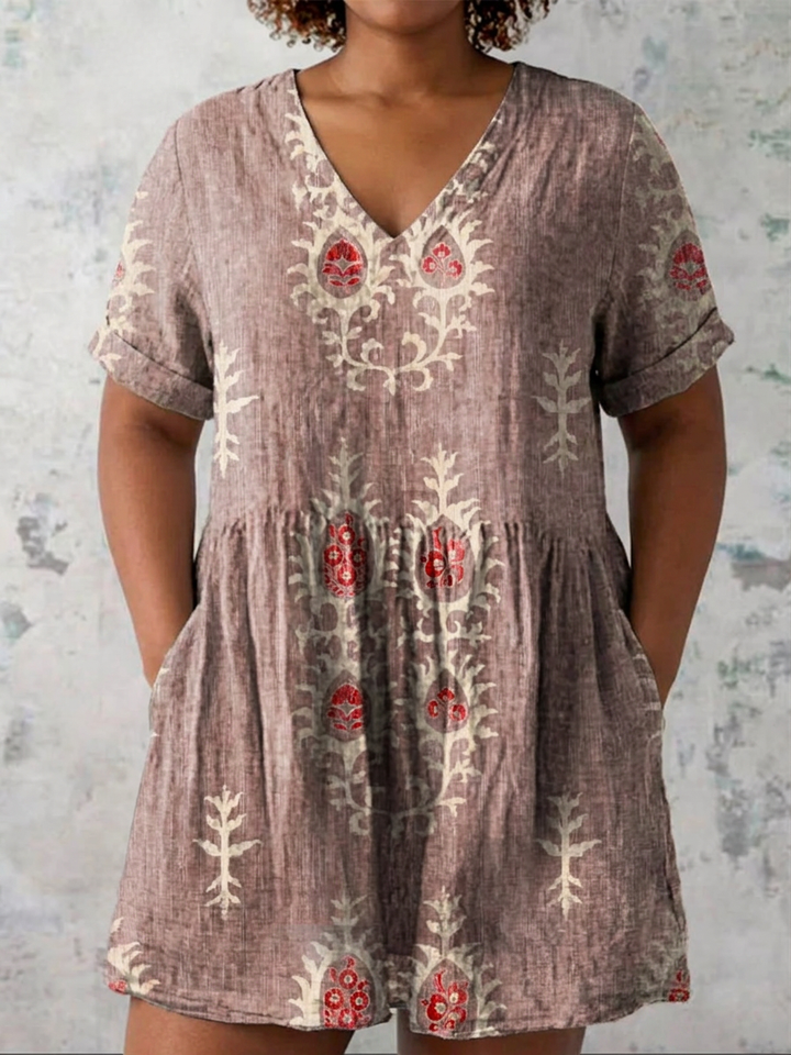 Ila | Lang Bluse med V-Hals