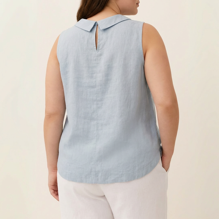 Genevieve | Ermeløs Roll Collar Top