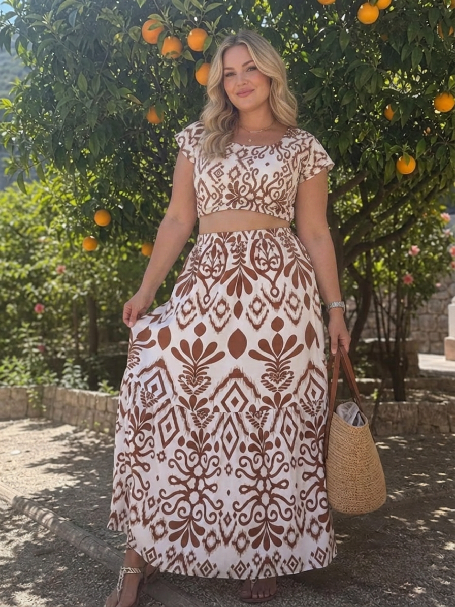 Marlow | Kort Flatter Sleeve Utsvingt Midi Kjole