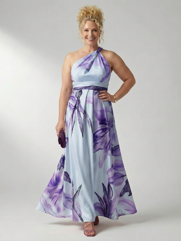 Rhea | Lys Blomstrete Maxi Kjole