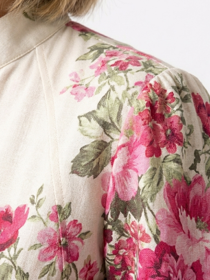 Dahlia | Langermet blomstret belted maxi-kjole