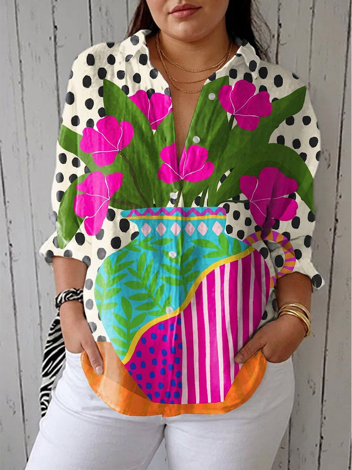 Romaine – Blomster Grafisk Bluse