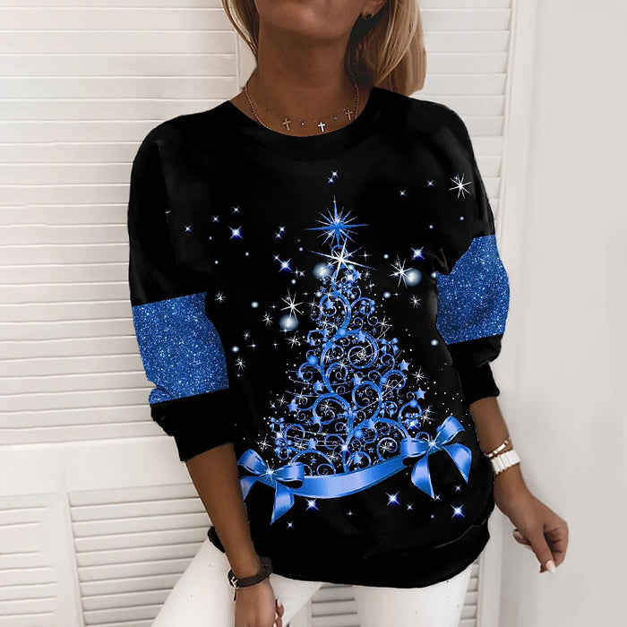 Frida | Julecollegegenser med glitrende 3D-trykk