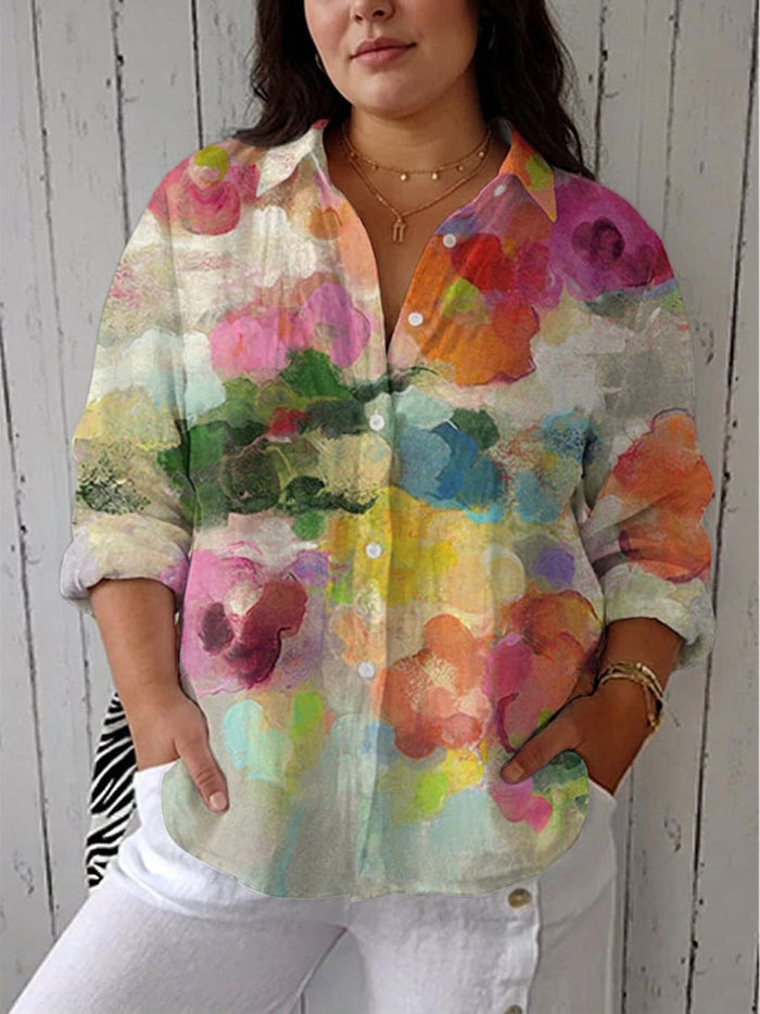 Hattie – Akvarell Blomstret Bluse