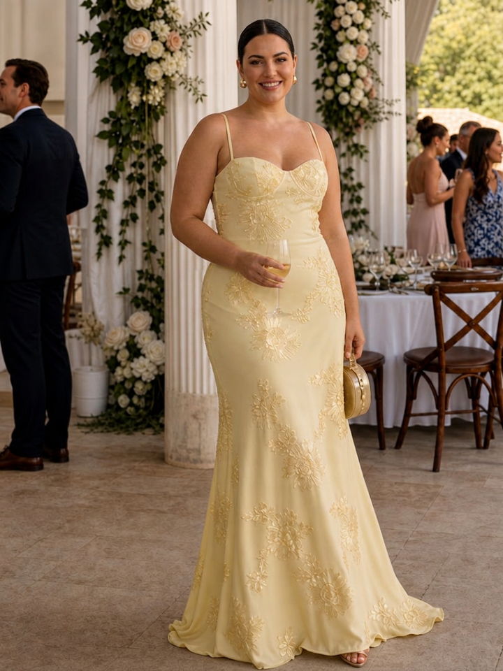 Clover | Spaghetti Stropp Korsett Bodice Maxi Kjole