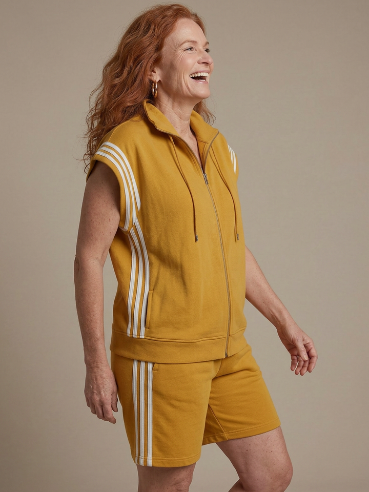 Winslow | Zip Front Stripe Panel Jumpsuit