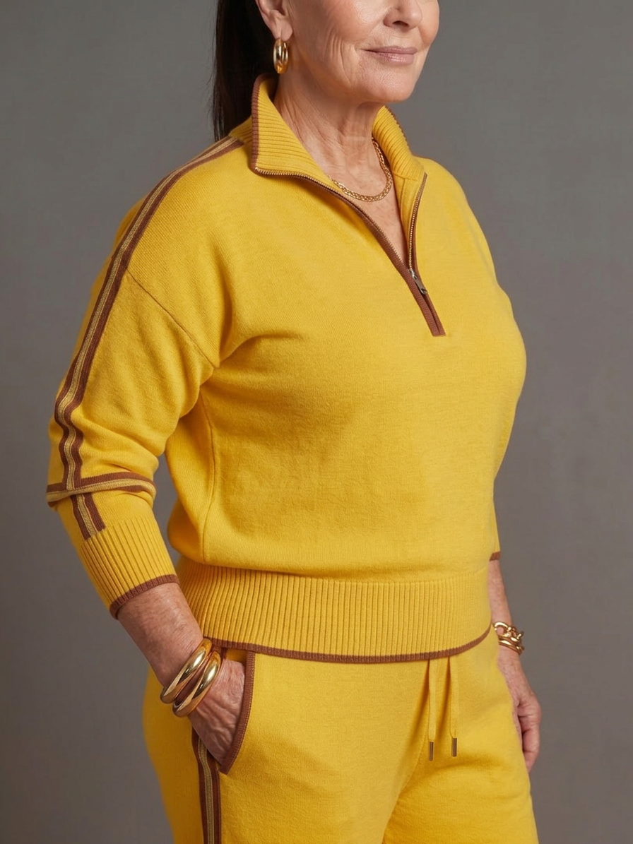 Greer | Zip Neck Langermet Side Stripe Bukse Sett