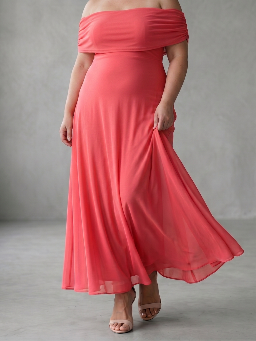 Astrid | Off Shoulder Draped Midi Dress
