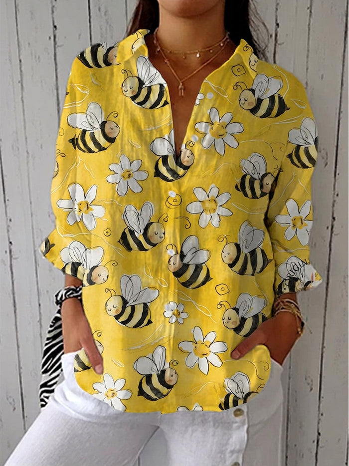 Sorrel - Blomstret Bie Trykk Bluse