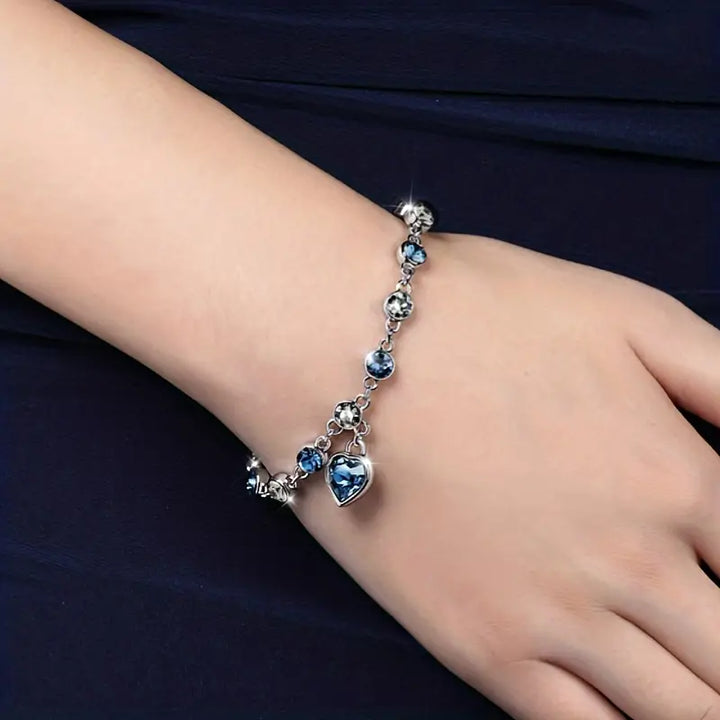 Heledd Heart Glow Armbånd | Hvitt Gull