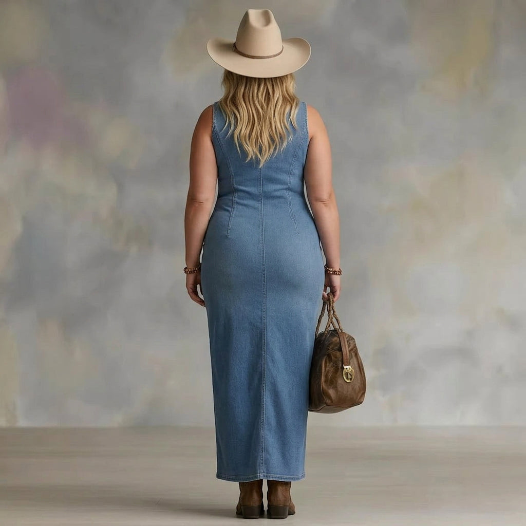 Noa Ermeløs Denimkjole