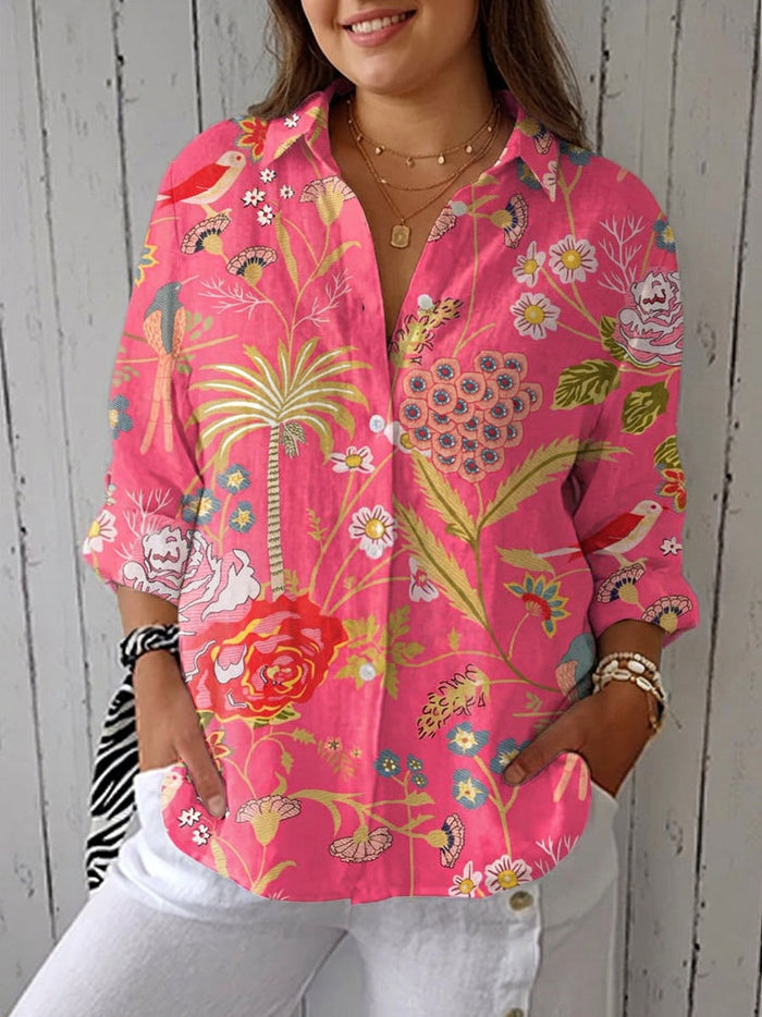 Junia - Tropisk Blomsterbluse