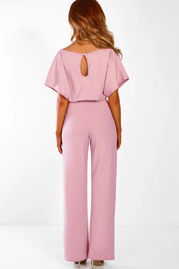 Cassia - Sommer knappebånd kortermet jumpsuit