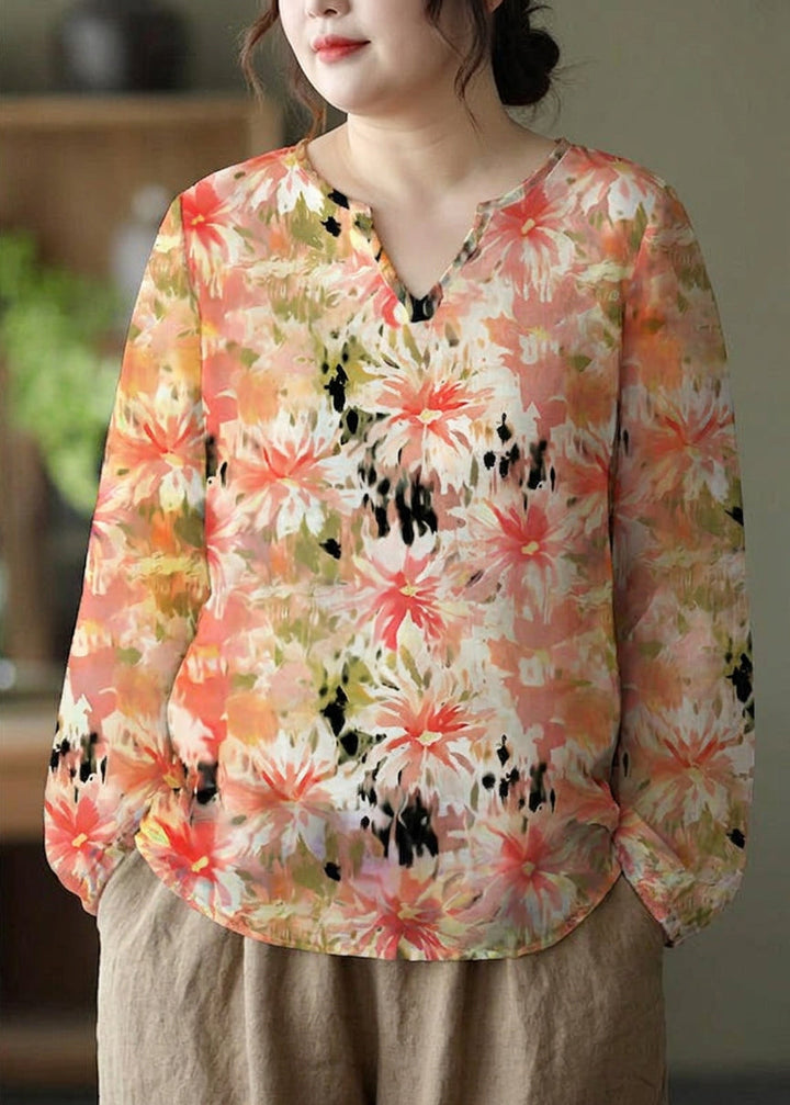 Zinnia - Floral Fall Bluse Langermet