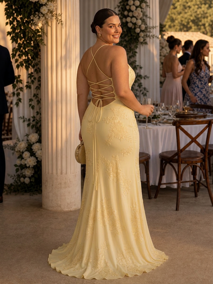Clover | Spaghetti Stropp Korsett Bodice Maxi Kjole