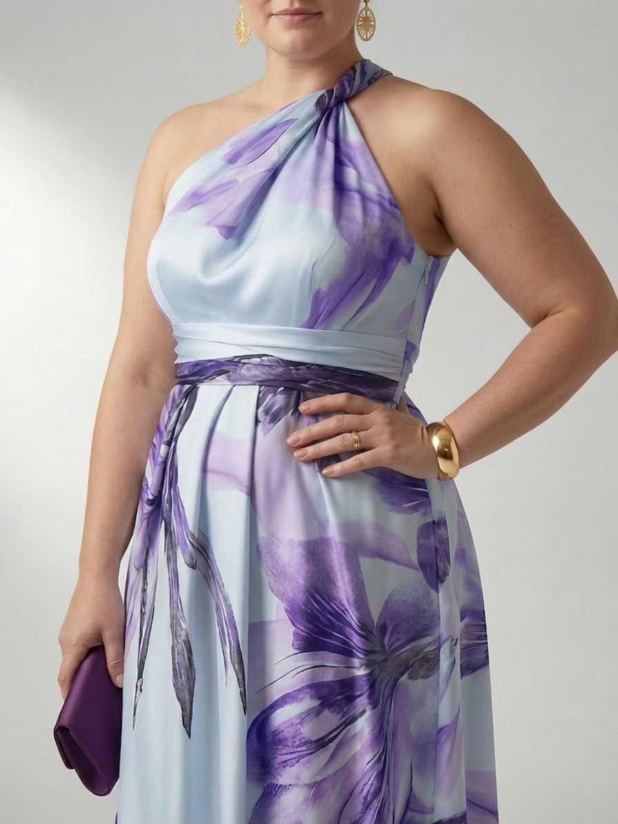 Rhea | Lys Blomstrete Maxi Kjole