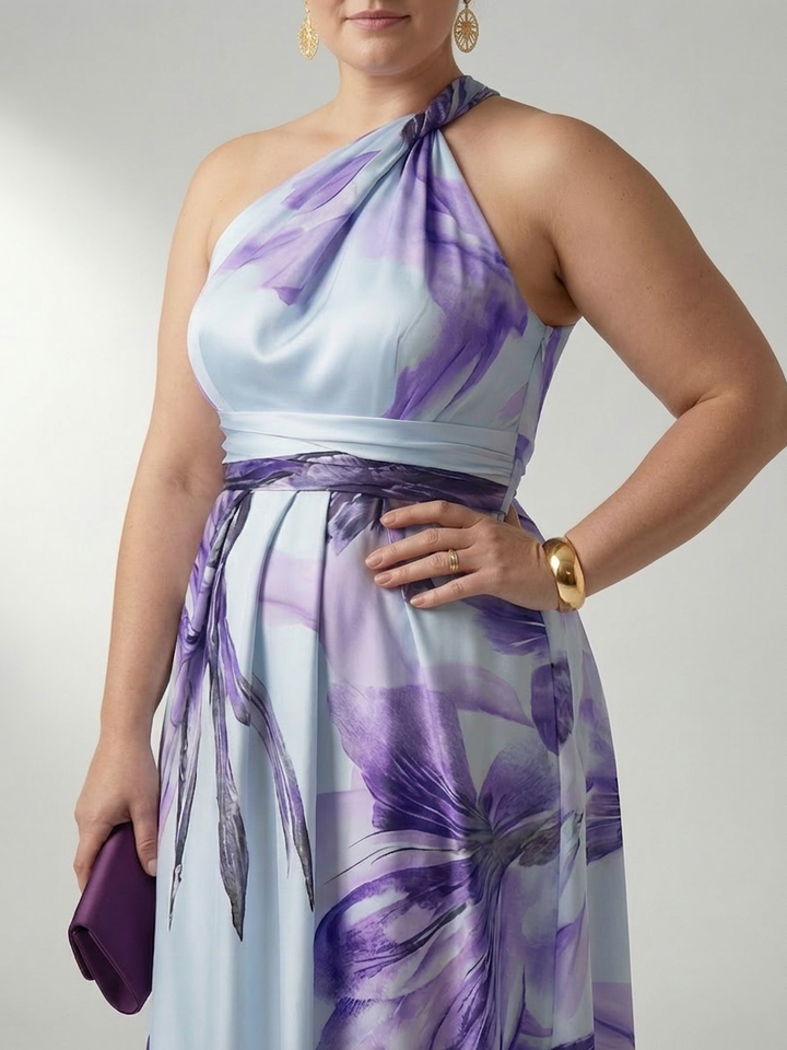 Rhea | Lys Blomstrete Maxi Kjole