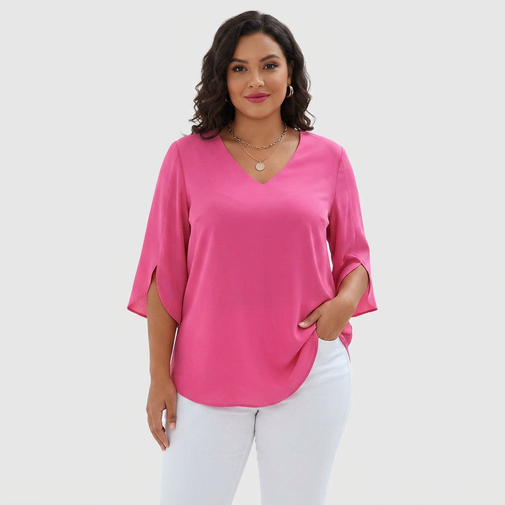 Solene | Sofistikert V-Hals Bluse