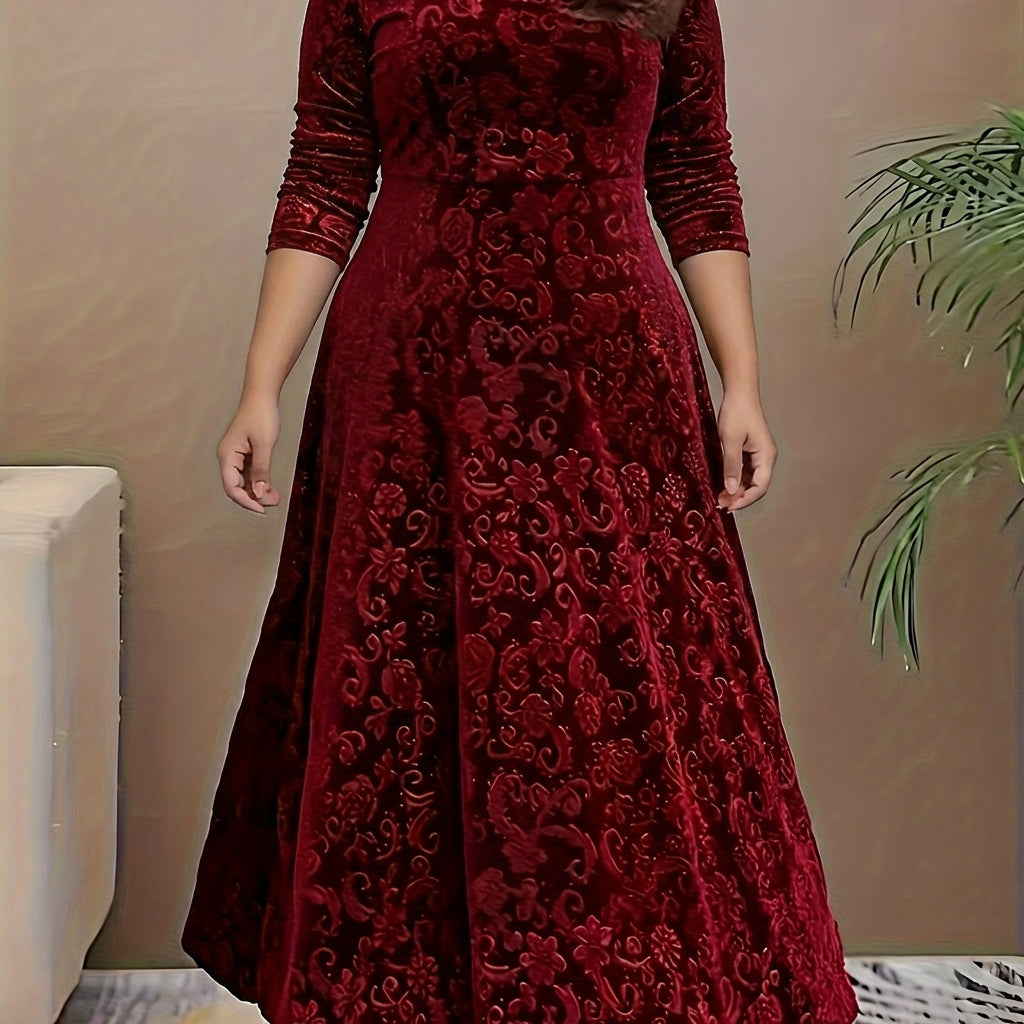 Evadne | Elegant Mønstrete Maxikjole