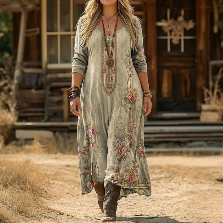 Camille | Vintage-inspirert langermet casual kjole