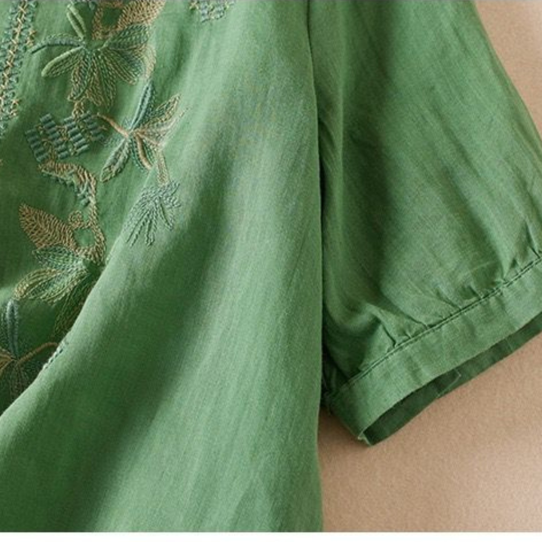Fauna - Ren Bomull Brodert Komfortabel Topp