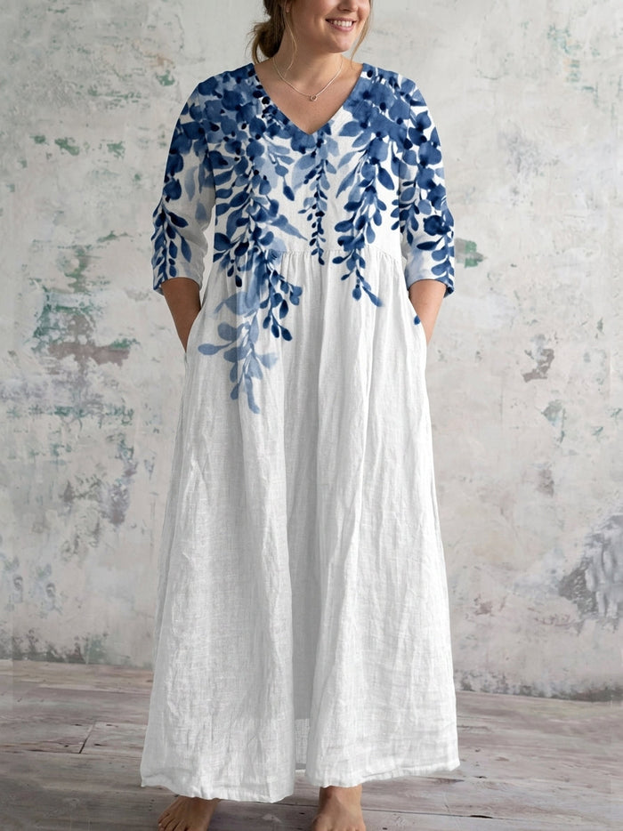 Beatrice | Blue Willow Maxi Kjole