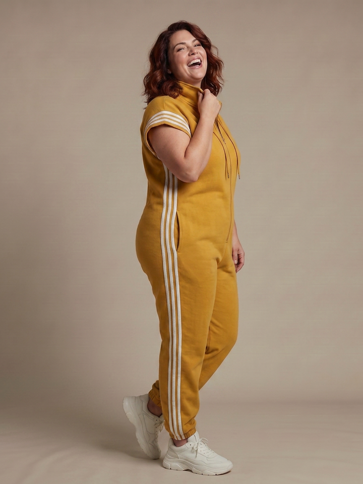 Winslow | Zip Front Stripe Panel Jumpsuit