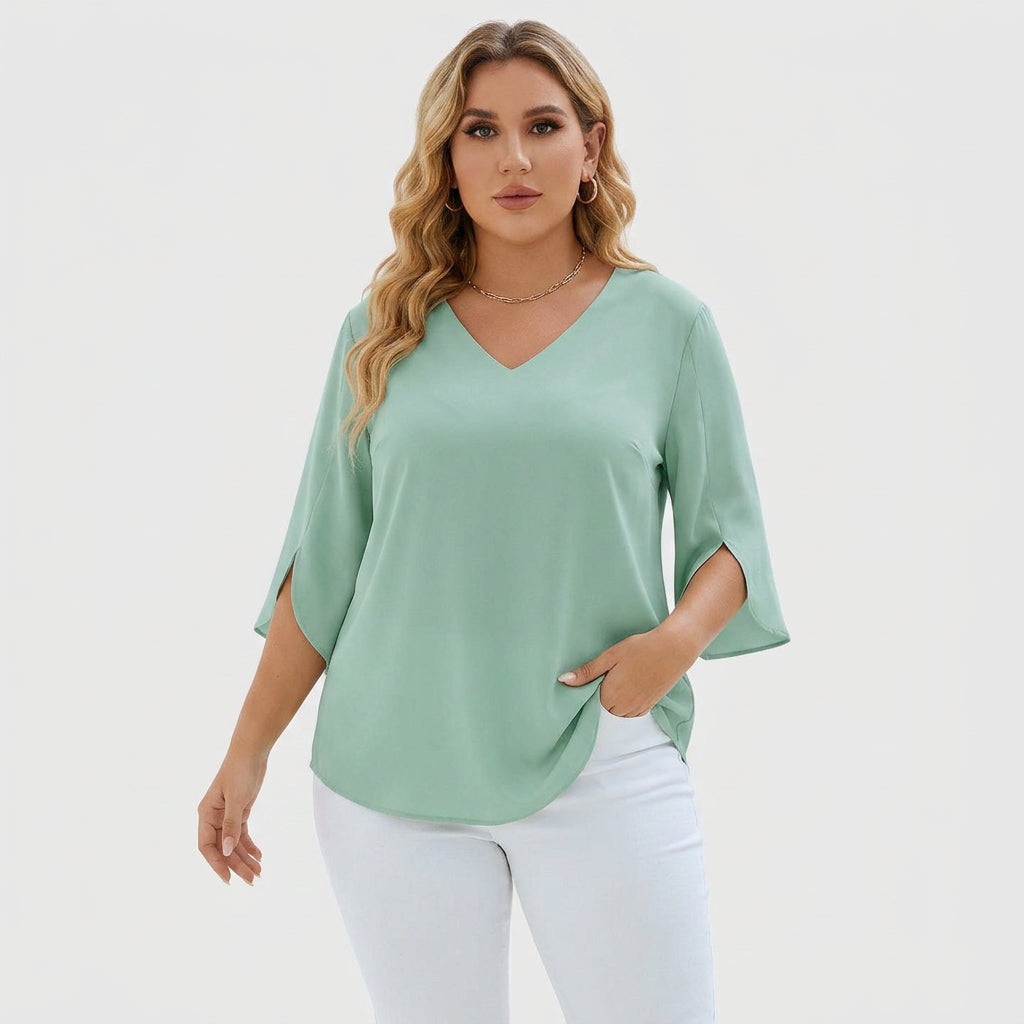 Solene | Sofistikert V-Hals Bluse