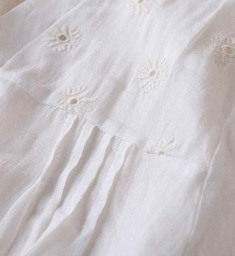 Maia - Ren Bomull Schiffly Brodert Kvinne