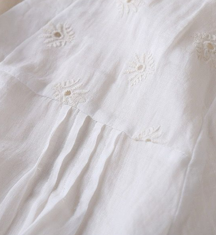 Maia - Ren Bomull Schiffly Brodert Kvinne