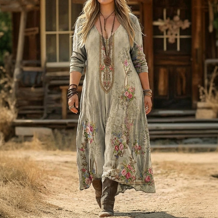 Camille | Vintage-inspirert langermet casual kjole