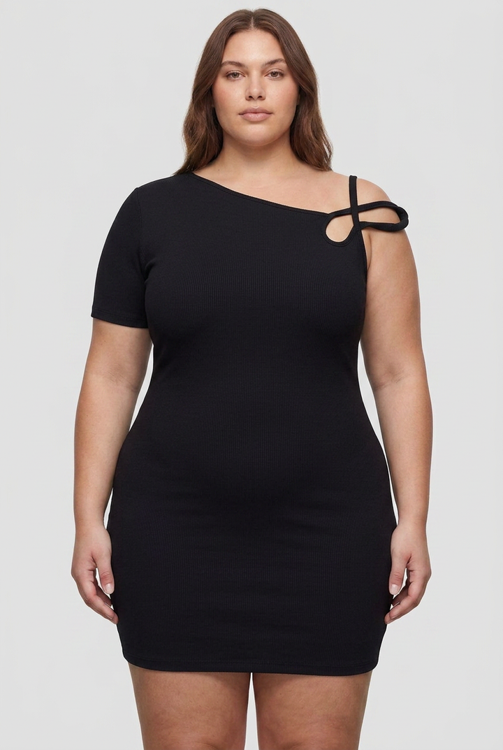 Amélie Asymmetrisk Stropp Mini Kjole