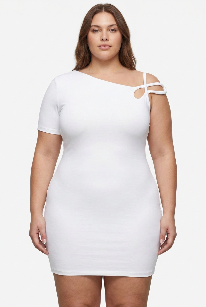 Amélie Asymmetrisk Stropp Mini Kjole