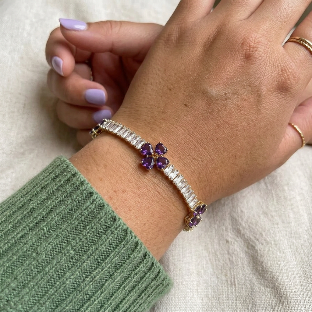 Lior Kløver Hjerte Armbånd | Gull