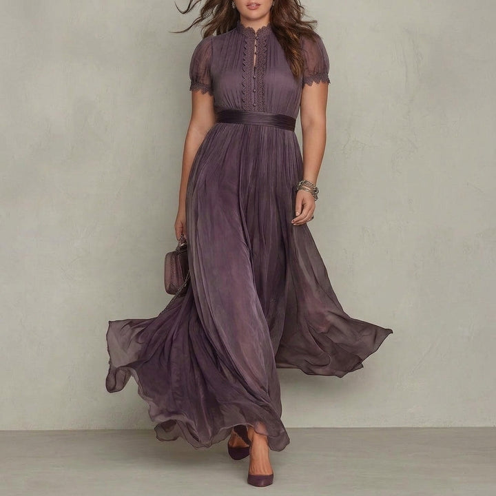Aveline | Vintage Elegant Chiffon Maxi Kjole