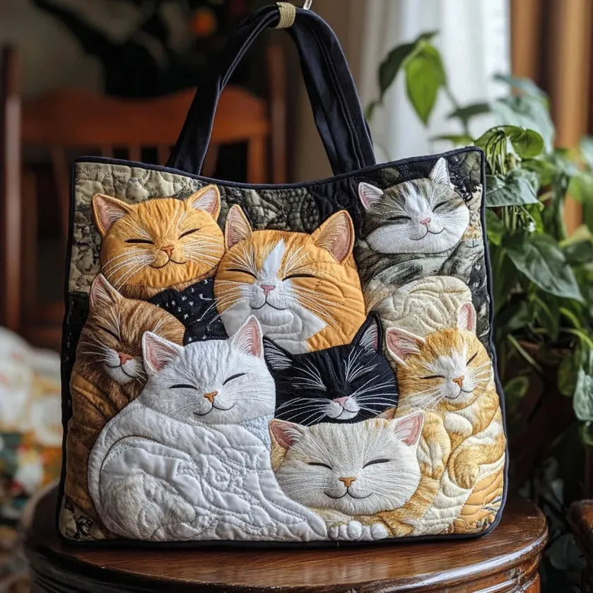 Evadne Quilted Bag - Sovende Katter