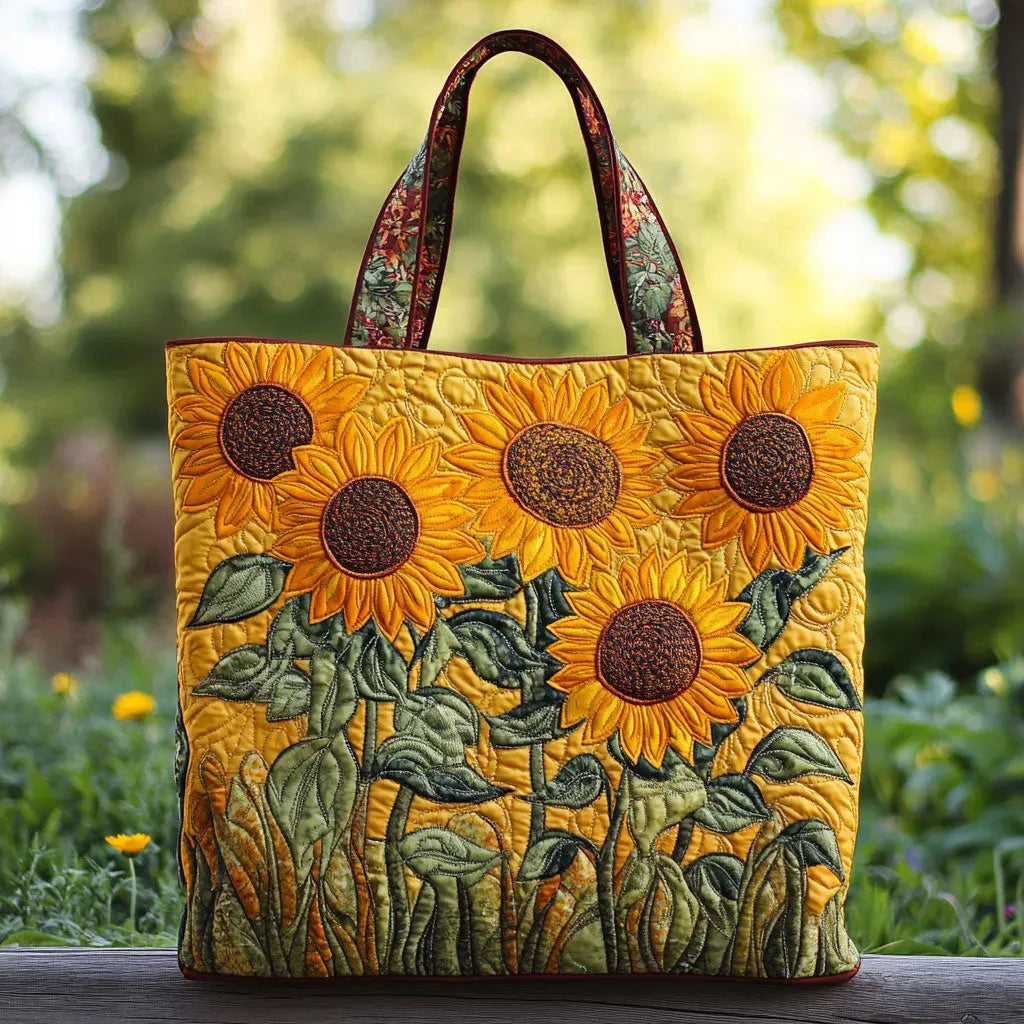 Klassisk Quiltet Bag - Solblomster