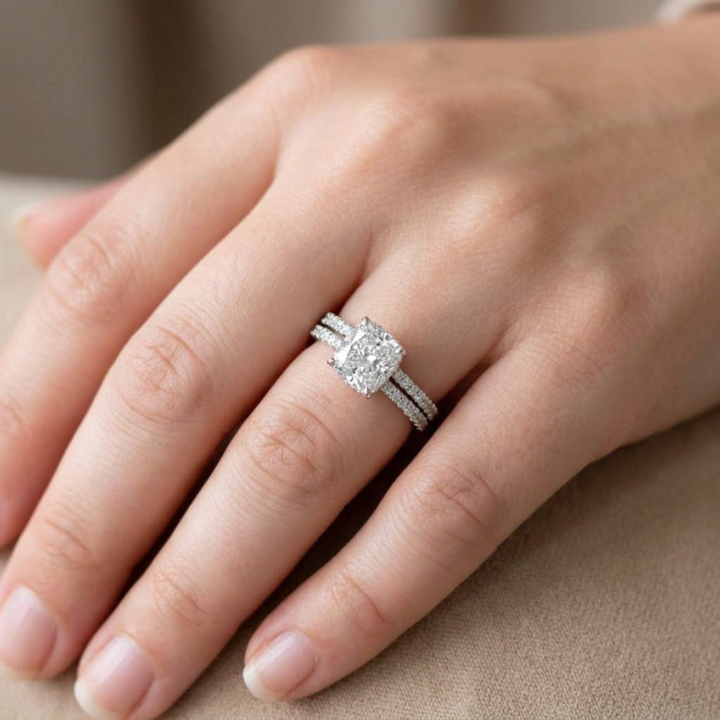 Linnea Pute 2PC Ring Sett | Hvit Gull