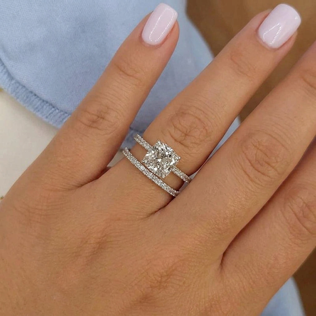 Linnea Pute 2PC Ring Sett | Hvit Gull