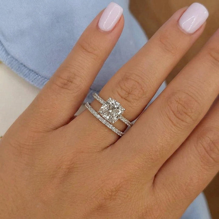 Linnea Pute 2PC Ring Sett | Hvit Gull
