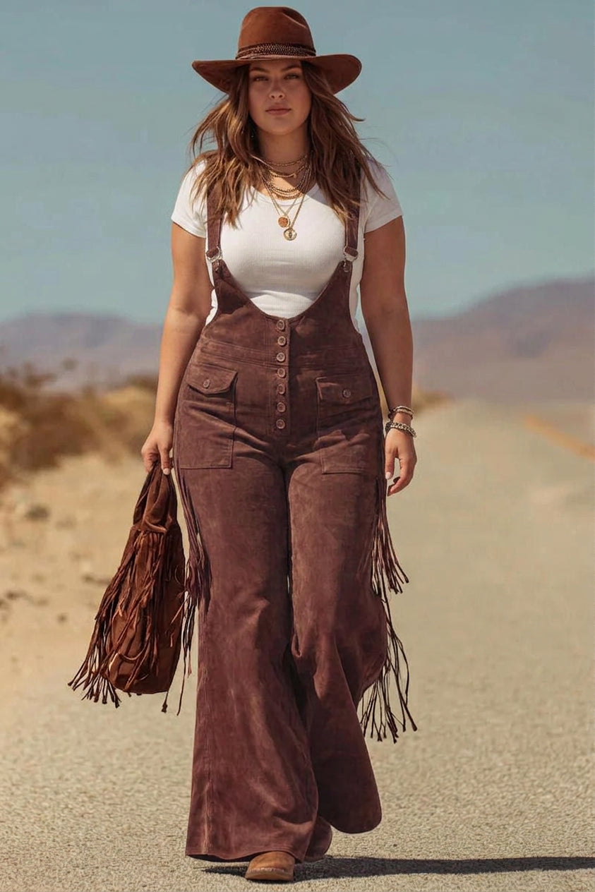 Salma - Boho Mikro-Suede Overall