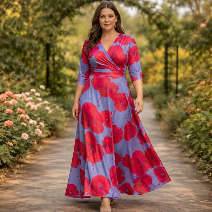 Nessa | Blomstrete Wrap Maxi Kjole