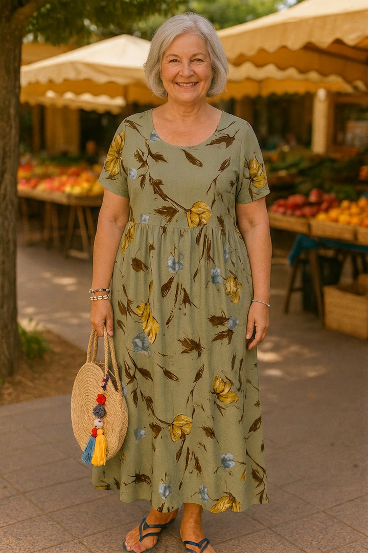 Mali | Vintage Floral Maxi Kjole