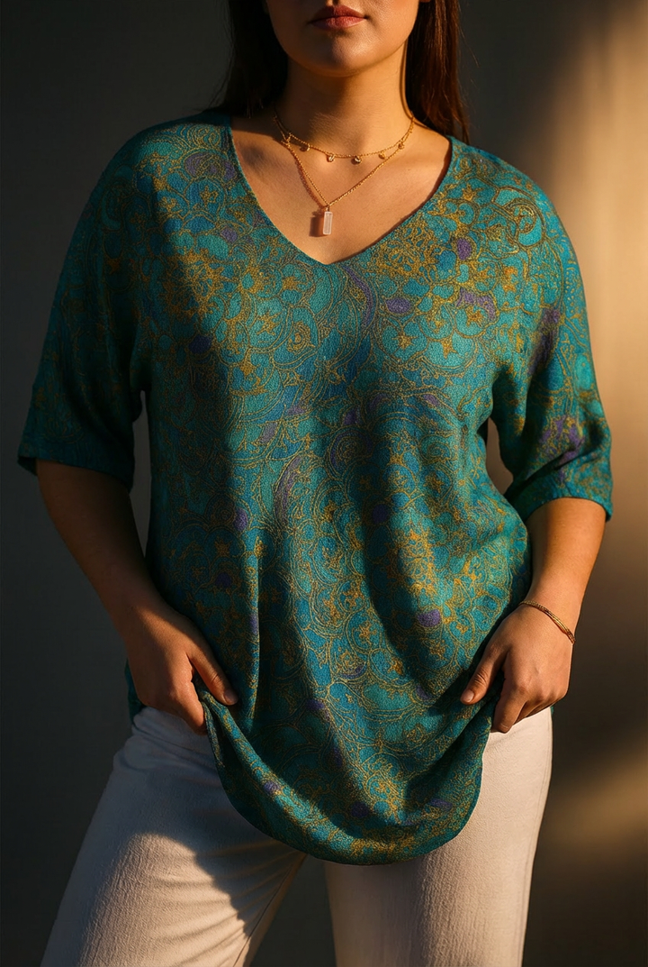 Kvinnes Retro Kunsttrykk Casual Pullover Strikket