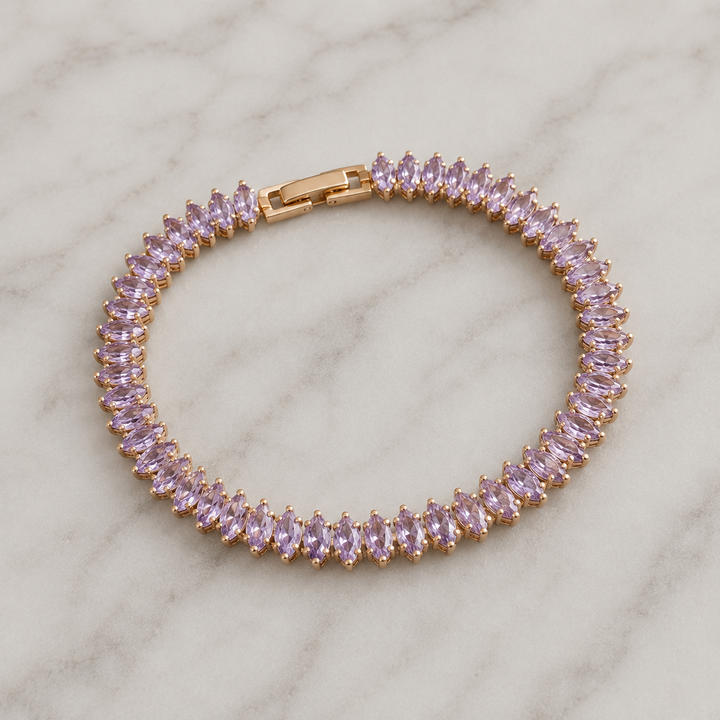 Sasha Marquise Tennisarmbånd | Gull
